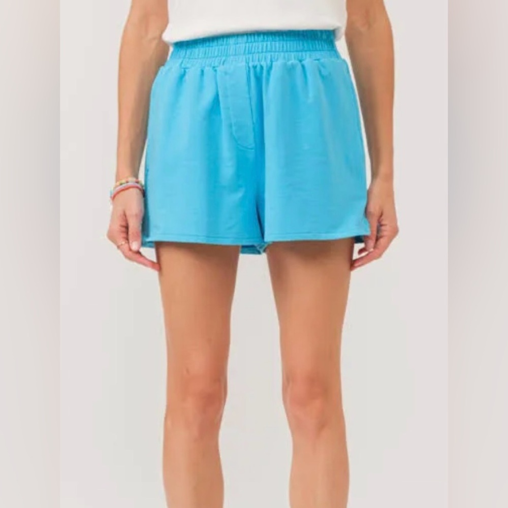 NWT Another Love High Waist Blue Stretchy Shorts